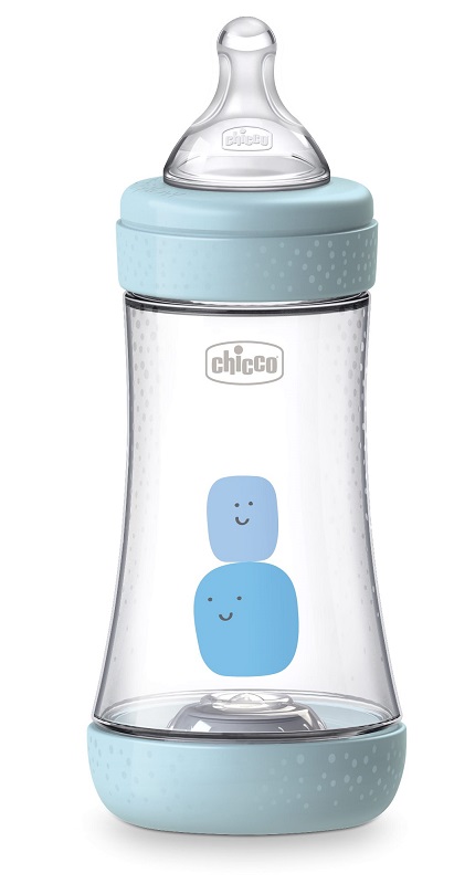 CHICCO BIBERON PERFECT 5 BOY 240 ML IN SILICONE 2 FORI - Farmavicinoate