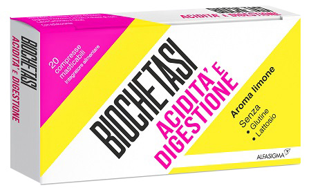 BIOCHETASI ACIDITA' E DIGESTIONE 20 COMPRESSE MASTICABILI AROMA LIMONE - Farmavicinoate