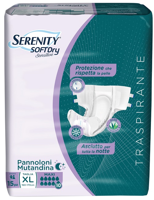 PANNOLONE MUTANDINA SERENITY SD SENSITIVE MAXI XL 15 PEZZI - Farmavicinoate