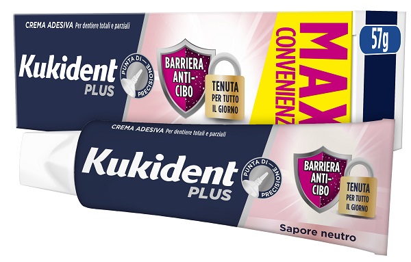 KUKIDENT PLUS BARRIERA ANTI-CIBO NEUTRO CREMA ADESIVA DENTIERE 57 G - Farmavicinoate