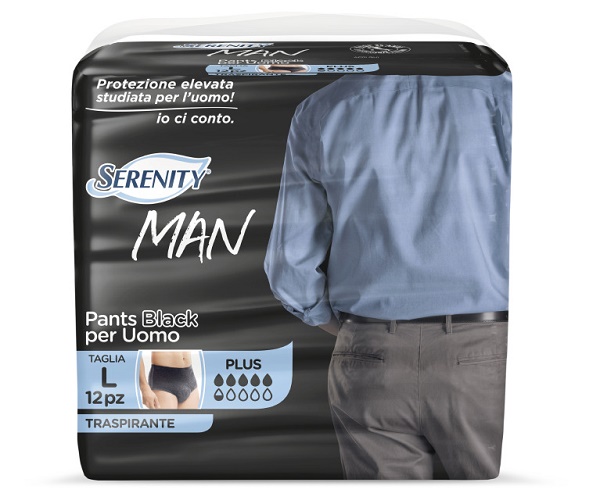 PANNOLINO SERENITY MAN PANTS BLACK TAGLIA LARGE 12 PEZZI - Farmavicinoate